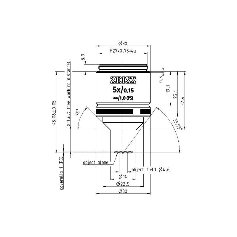 ZEISS Objetivos LD A-Plan 5x/0,15 wd=11,7mm