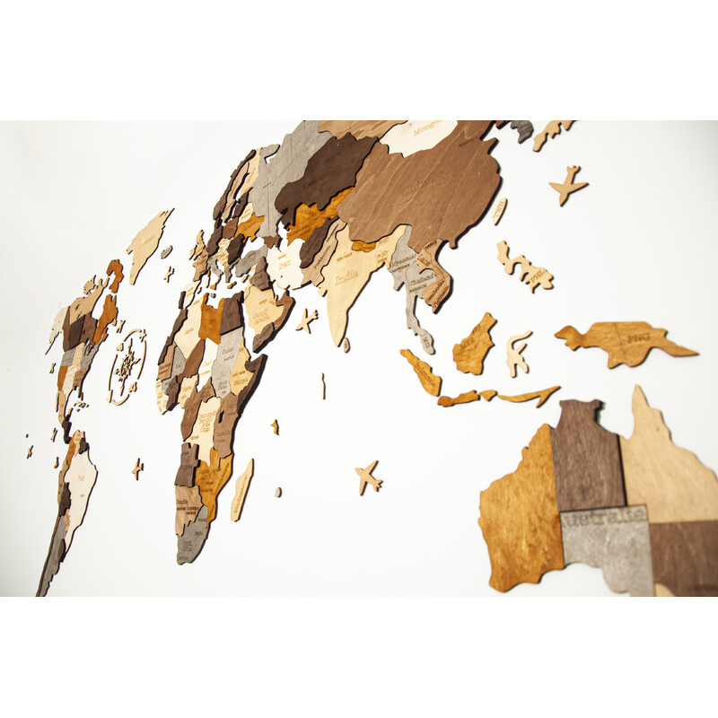 Abraham Wood Decor Mapamundi Puzzle de madera (130 x 70 cm)