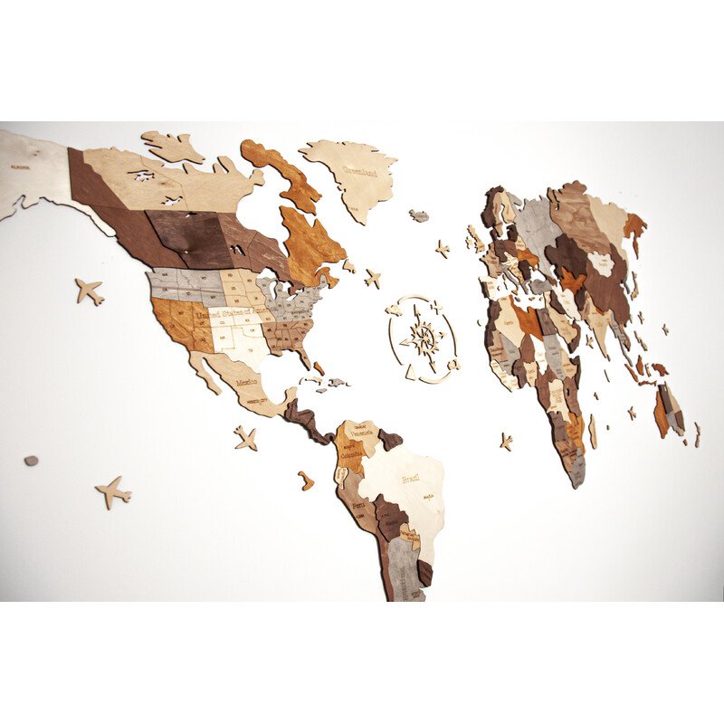 Abraham Wood Decor Mapamundi Puzzle de madera (200 x 110 cm)