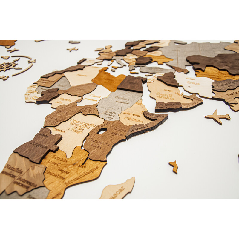 Abraham Wood Decor Mapamundi Puzzle de madera (200 x 110 cm)
