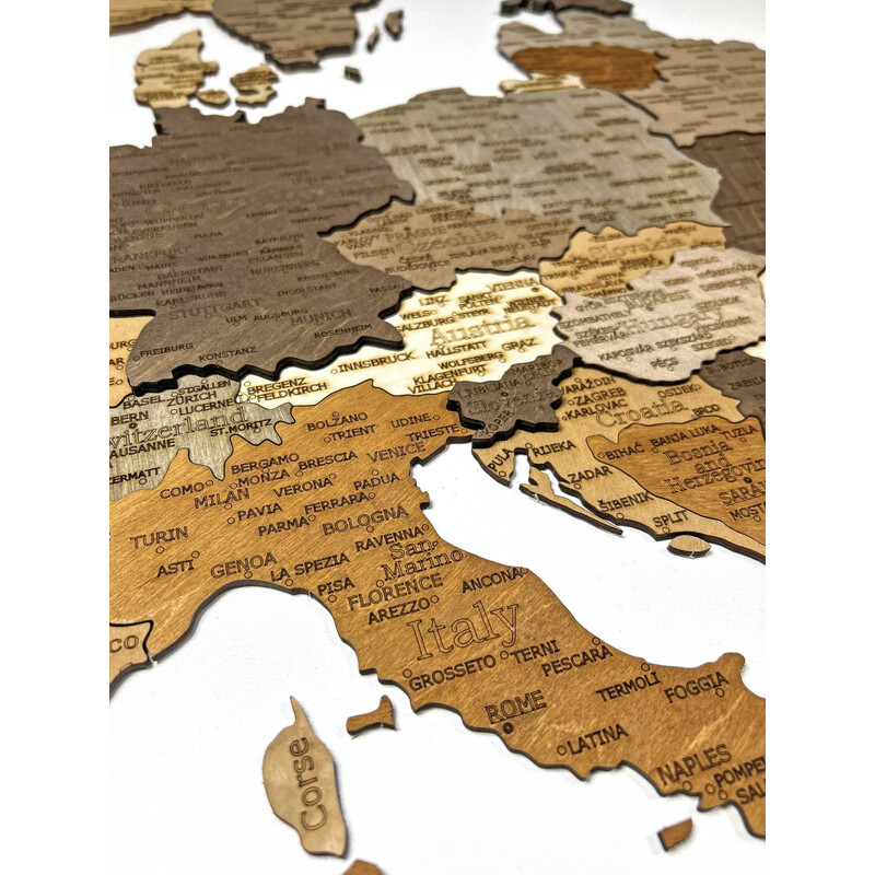 Abraham Wood Decor Mapa continental Puzzle de Europa de madera (110 x 108 cm)