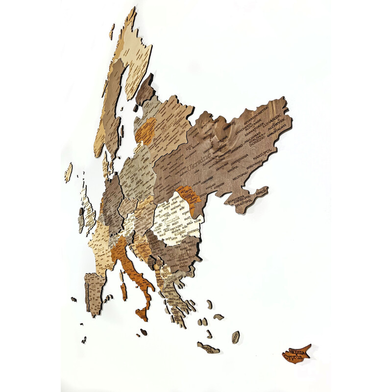 Abraham Wood Decor Mapa continental Europa Puzzle aus Holz (110 x 108 cm)