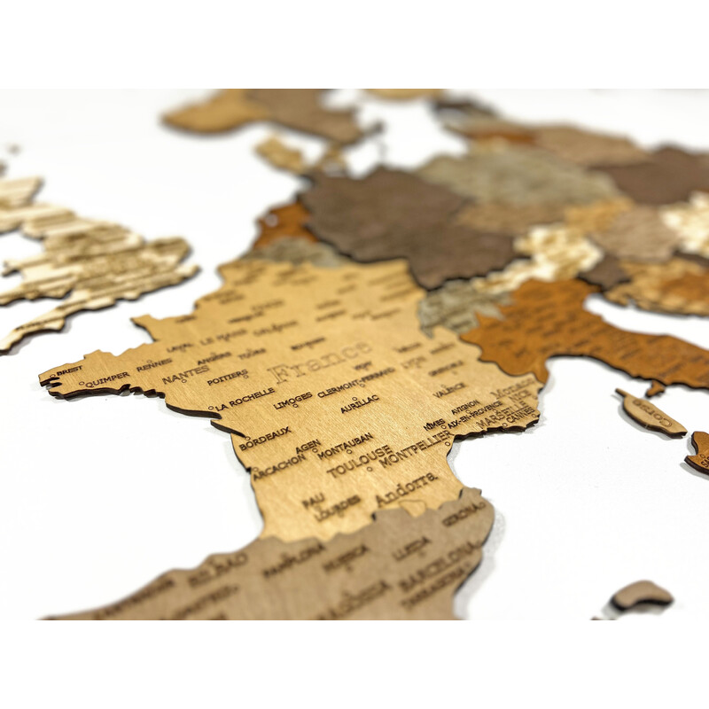 Abraham Wood Decor Mapa continental Puzzle de Europa de madera (110 x 108 cm)