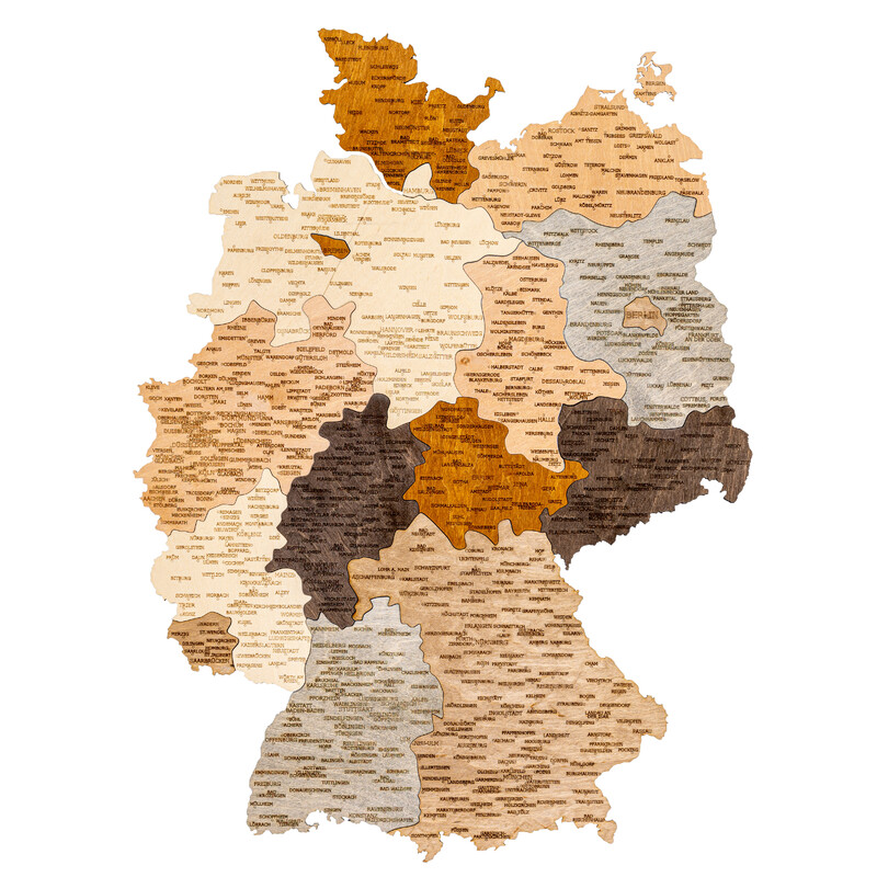 Abraham Wood Decor Mapa Puzzle de Alemania de madera (60 x 80 cm)