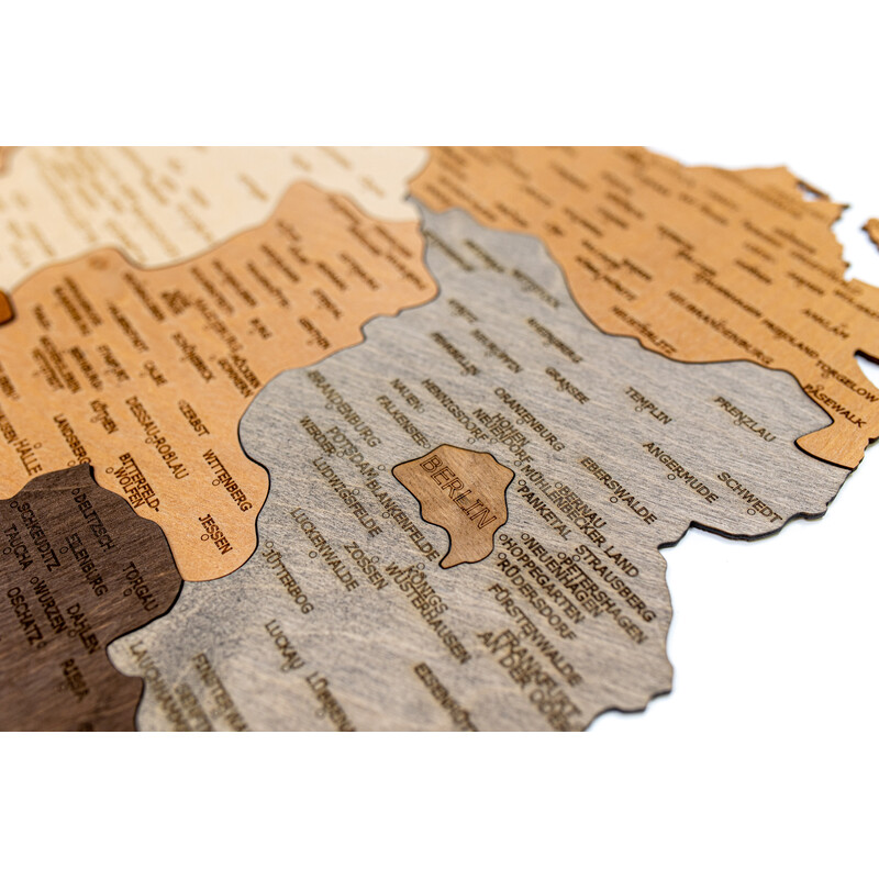 Abraham Wood Decor Mapa Puzzle de Alemania de madera (60 x 80 cm)