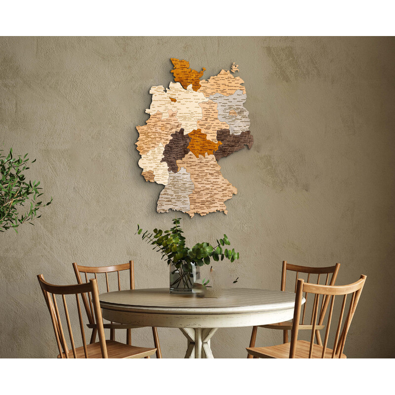 Abraham Wood Decor Mapa Puzzle de Alemania de madera (60 x 80 cm)