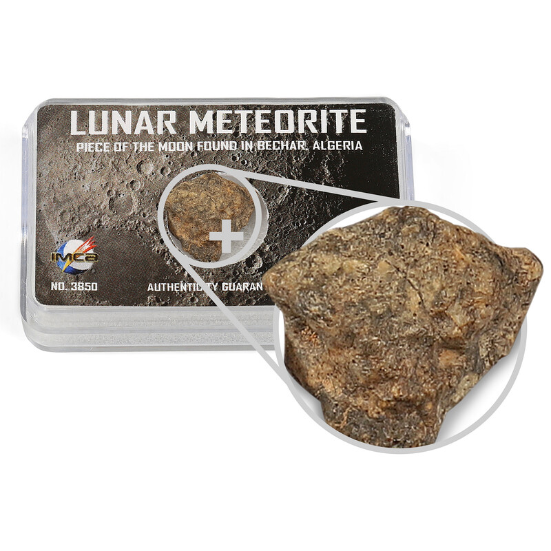 Top Meteorites Meteorito lunar auténtico Bechar Argelia 1,25-1,75g