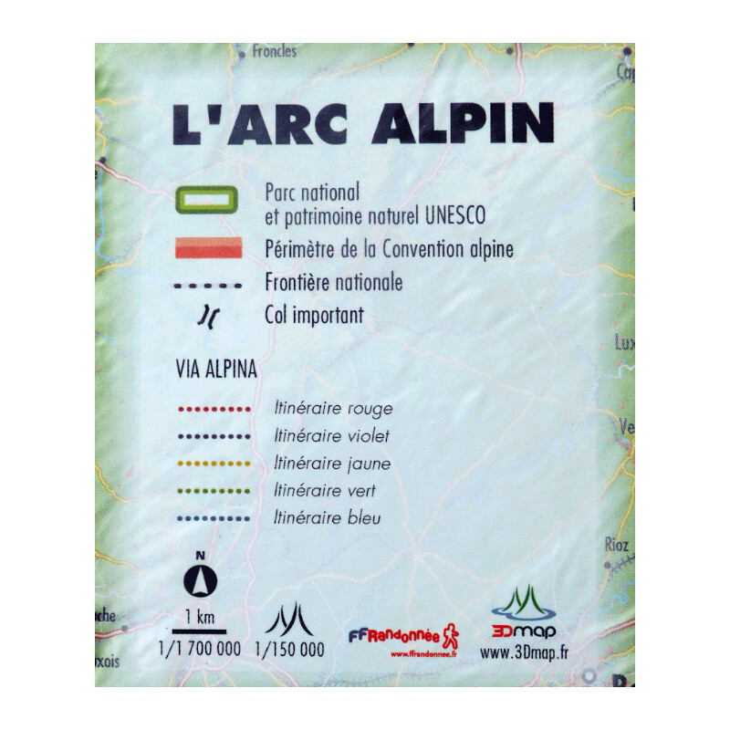 3Dmap Mapa regional Massif de L'Arc Alpin