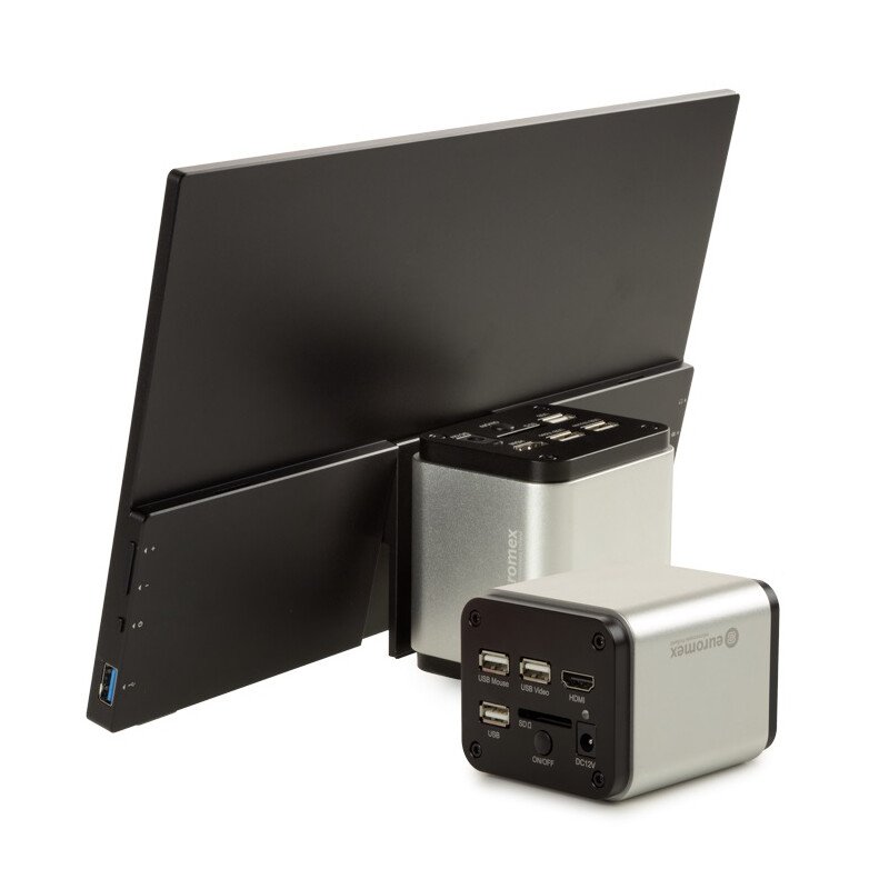 Euromex Cámara VC.3039-HDS, color, 1/2,8", 1,45 µm, 60/30 fps, 8 MP, HDMI/USB, pantalla HD de 13 pulgadas