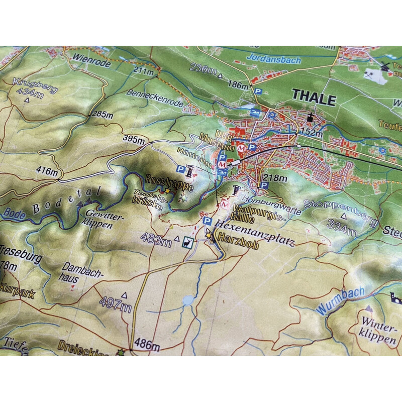 Georelief Mapa en relieve del Harz en 3D (77 x 57 cm)