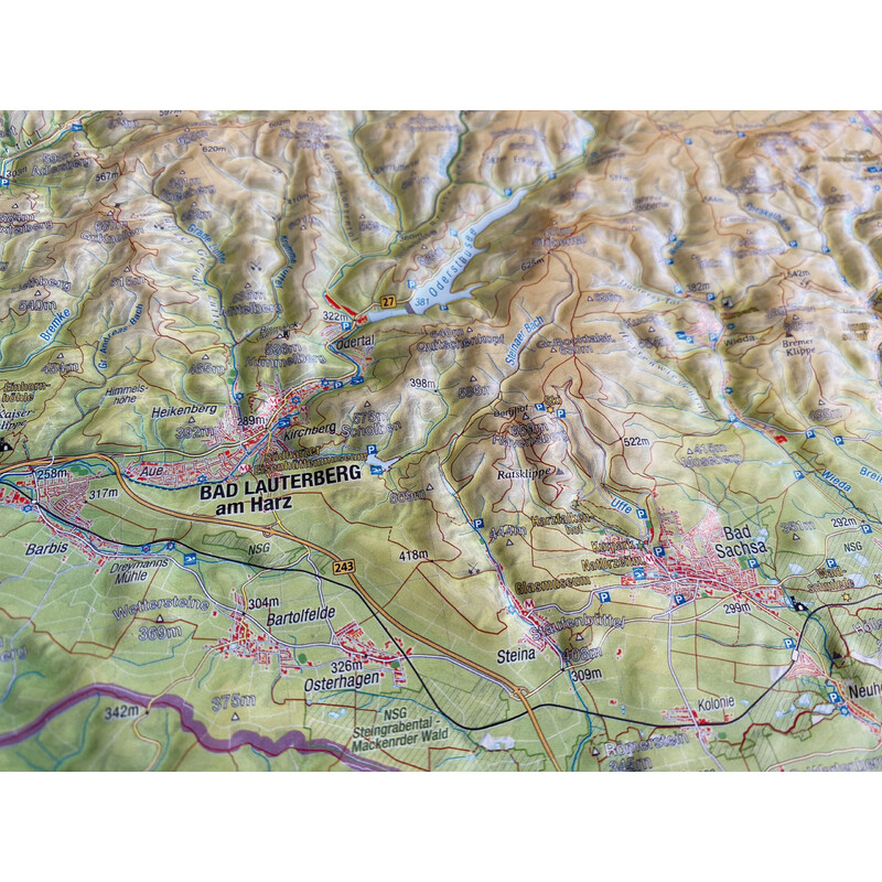 Georelief Mapa en relieve del Harz en 3D (77 x 57 cm)