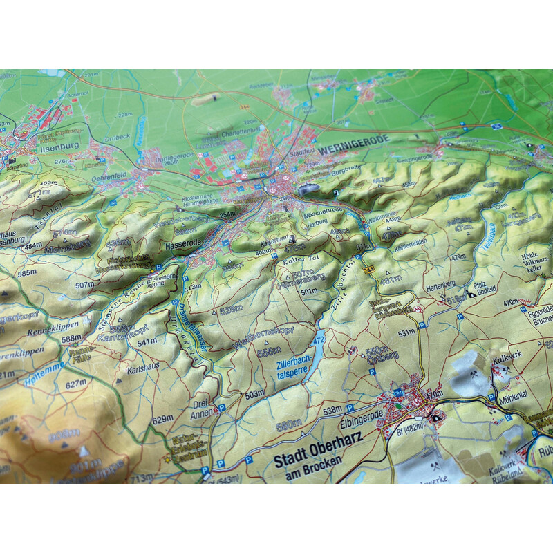 Georelief Mapa en relieve del Harz en 3D (77 x 57 cm)