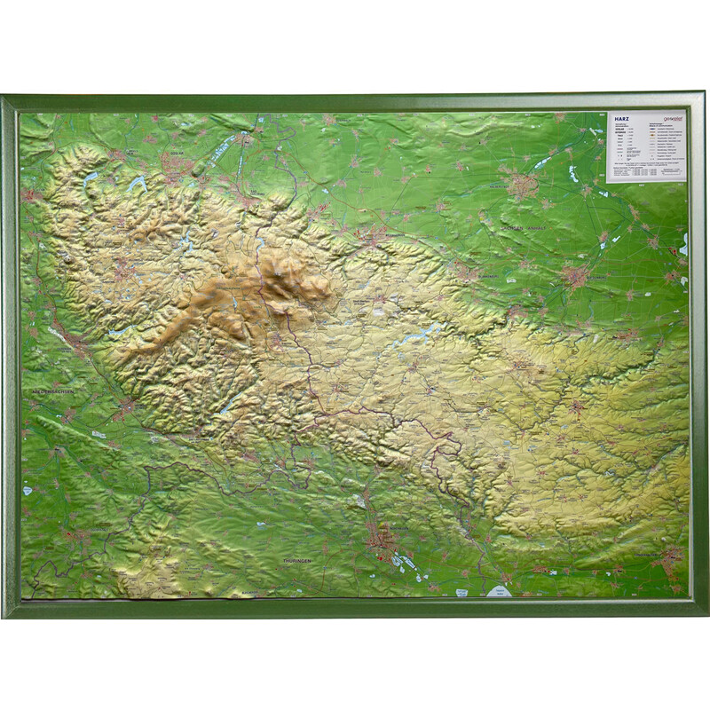 Georelief Mapa en relieve del Harz en 3D (77 x 57 cm)