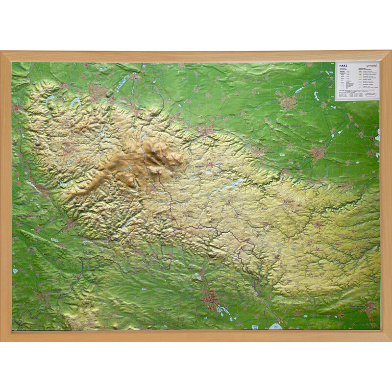 Georelief Mapa en relieve del Harz en 3D (77 x 57 cm)