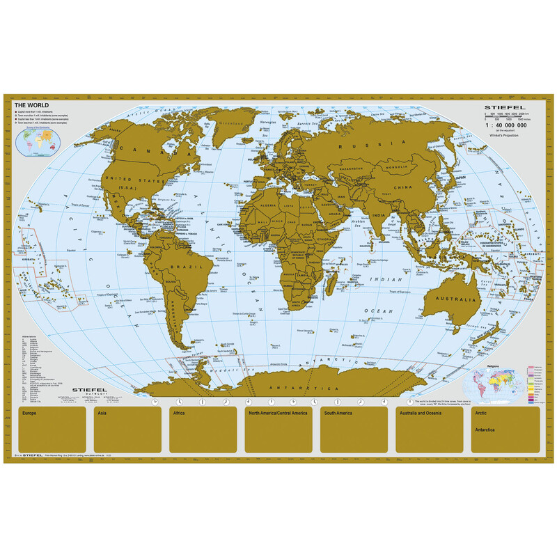 Stiefel Mapamundi Mapa para rascar (95 x 66 cm)