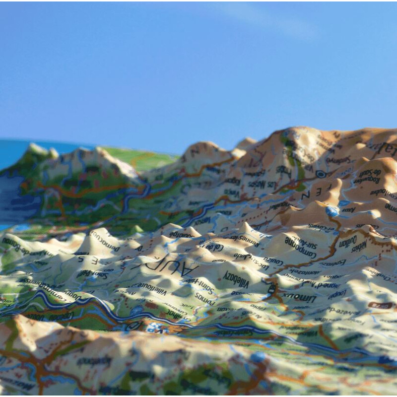 3Dmap Mapa regional Occitanie - Sud Ouest