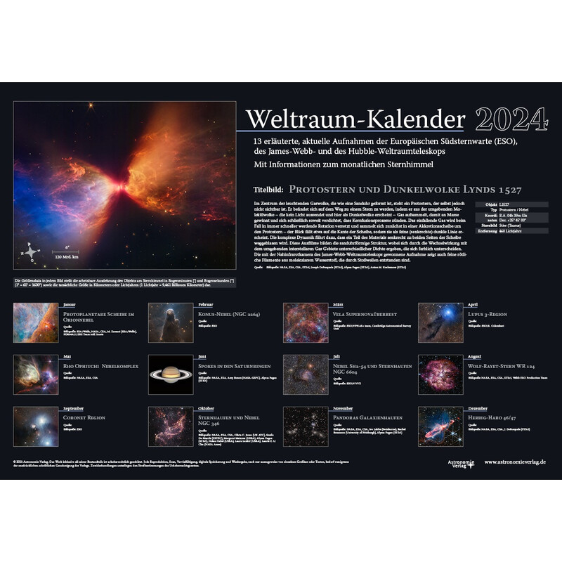 Astronomie-Verlag Calendarios Weltraum-Kalender 2024