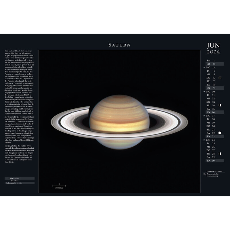 Astronomie-Verlag Calendarios Weltraum-Kalender 2024