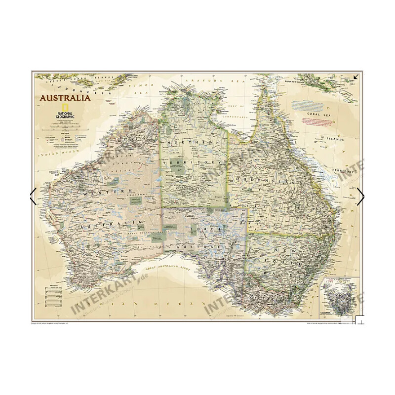 National Geographic Mapa continental Australia (77 x 69 cm)