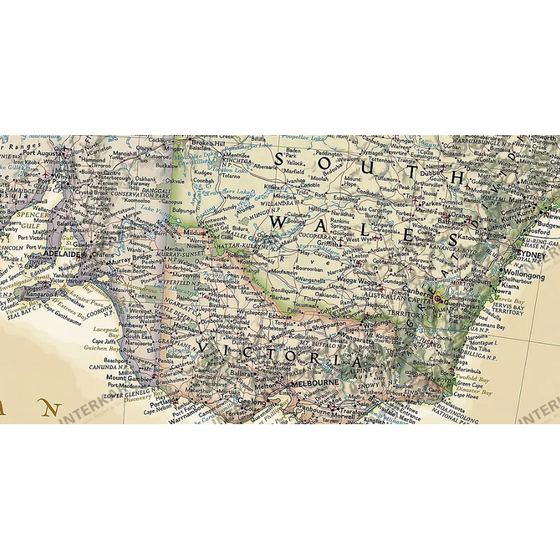 National Geographic Mapa continental Australien (77 x 69 cm)