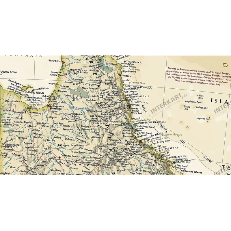 National Geographic Mapa continental Australia (77 x 69 cm)