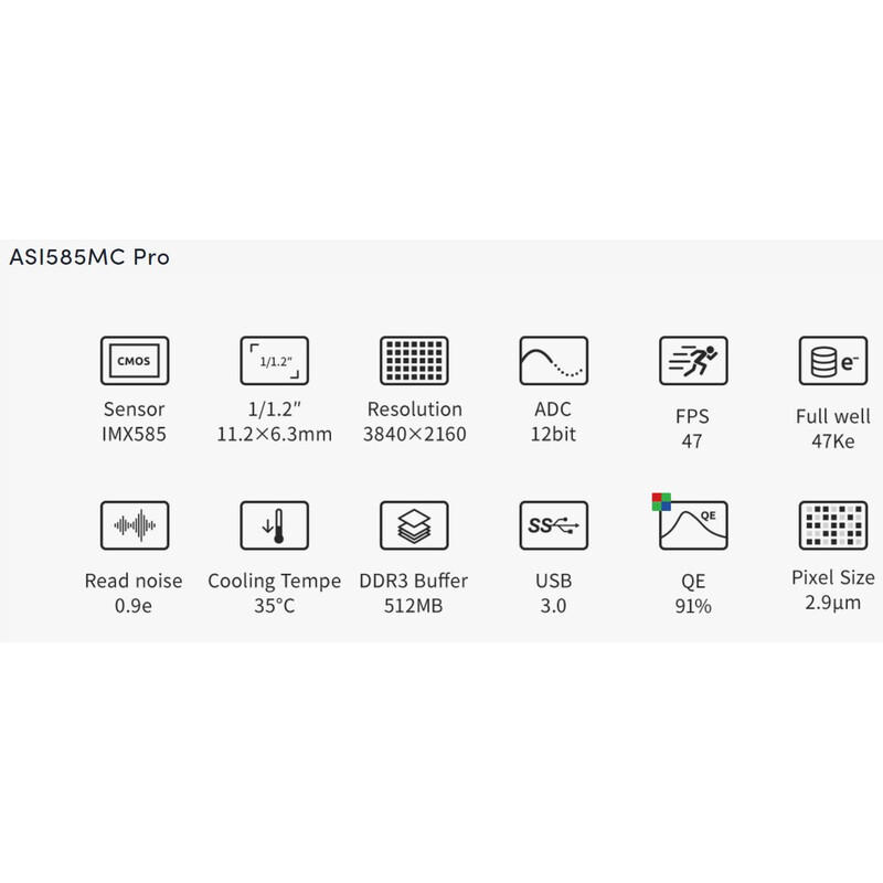 ZWO Cámara ASI 585 MC Pro Color