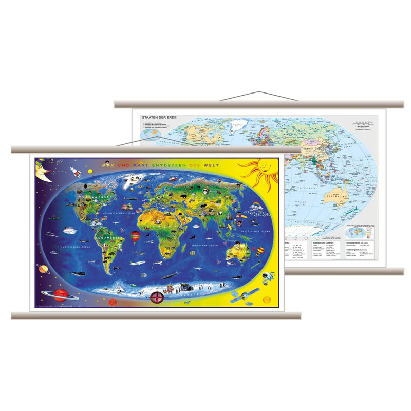 Stiefel Mapas infantiles Mapa del mundo para niños y Estados del mundo (59 x 42 cm)