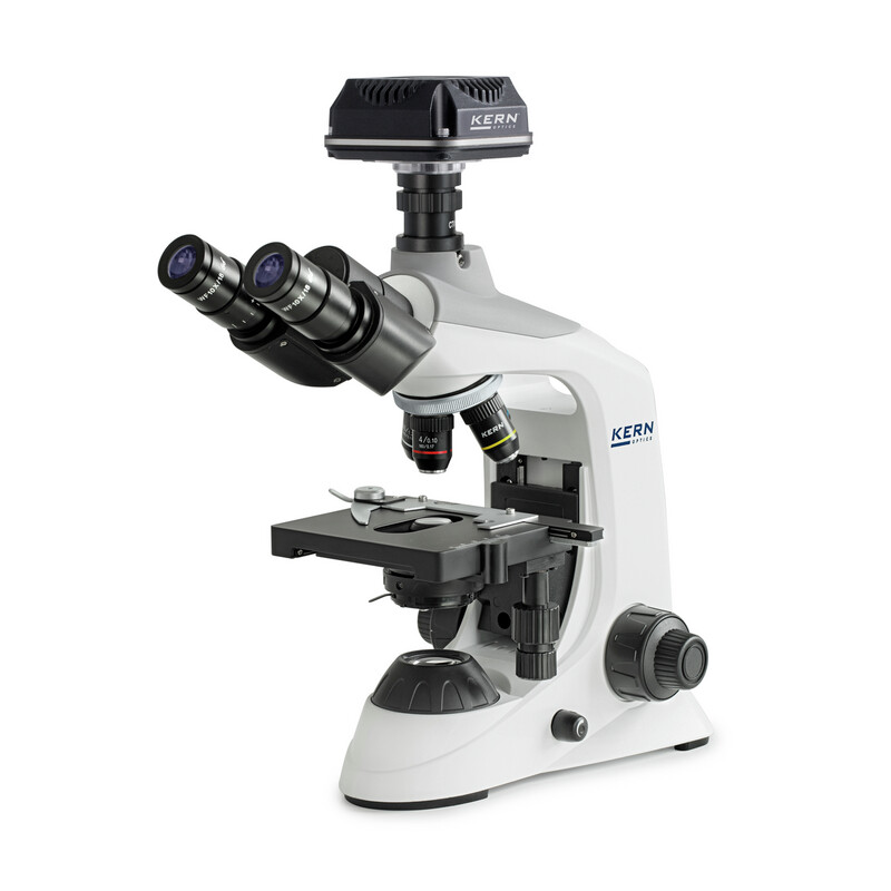 Kern Microscopio digital, OBE 124C832, HF, digital, condensador de Abbe de 1,25, fijo, USB 3.0, 40-400x, Dl, 3W LED, DIN, 5,1 MP