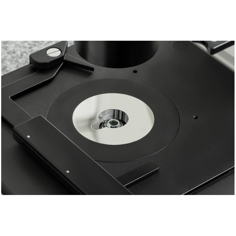 Kern Microscopio invertido OCM 166, FL, PH, trino, inverso, Abbe-N.A.-0,3-Condensador fijo, 10x-40x, 30W LED, Al, 100W HBO, Dl