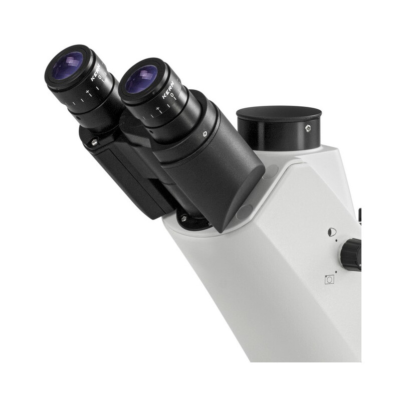 Kern Microscopio invertido OCM 166, FL, PH, trino, inverso, Abbe-N.A.-0,3-Condensador fijo, 10x-40x, 30W LED, Al, 100W HBO, Dl