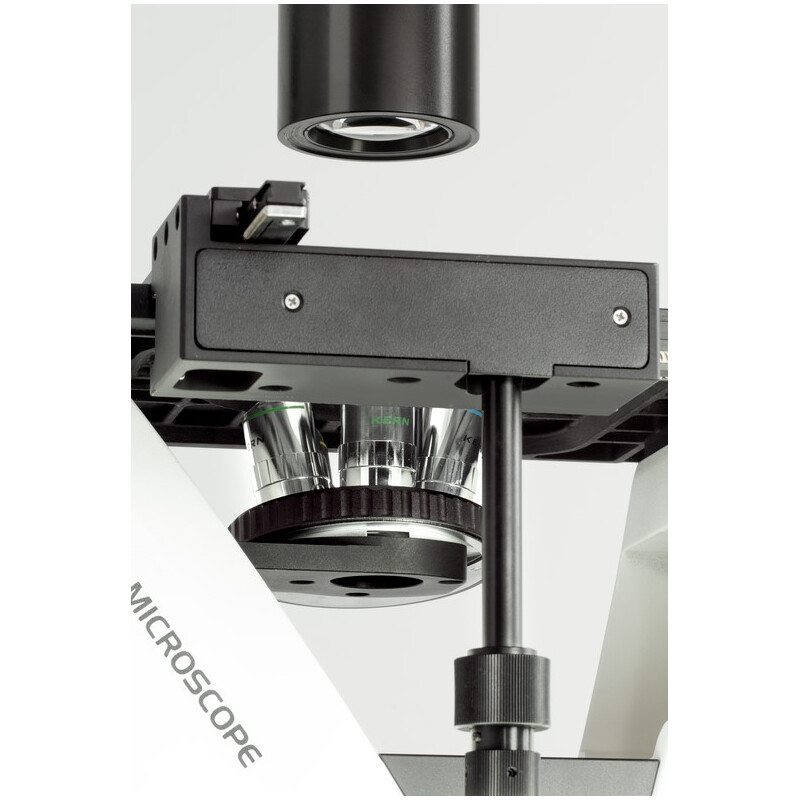 Kern Microscopio invertido OCM 167, FL, PH, trino, Abbe-N.A.-0,3-Condensador fijo, 10x-40x, Al, Dl, 5W LED