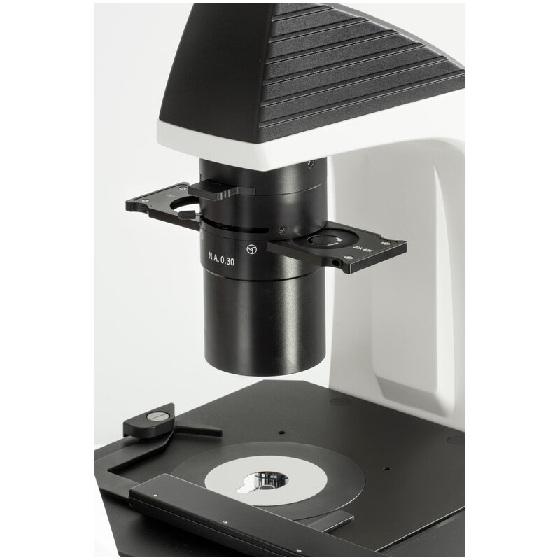 Kern Microscopio invertido OCM 168, FL, PH, trino, Abbe-N.A. 0,3 Condensador fijo, 10x-40x, 5W LED, Al/Dl