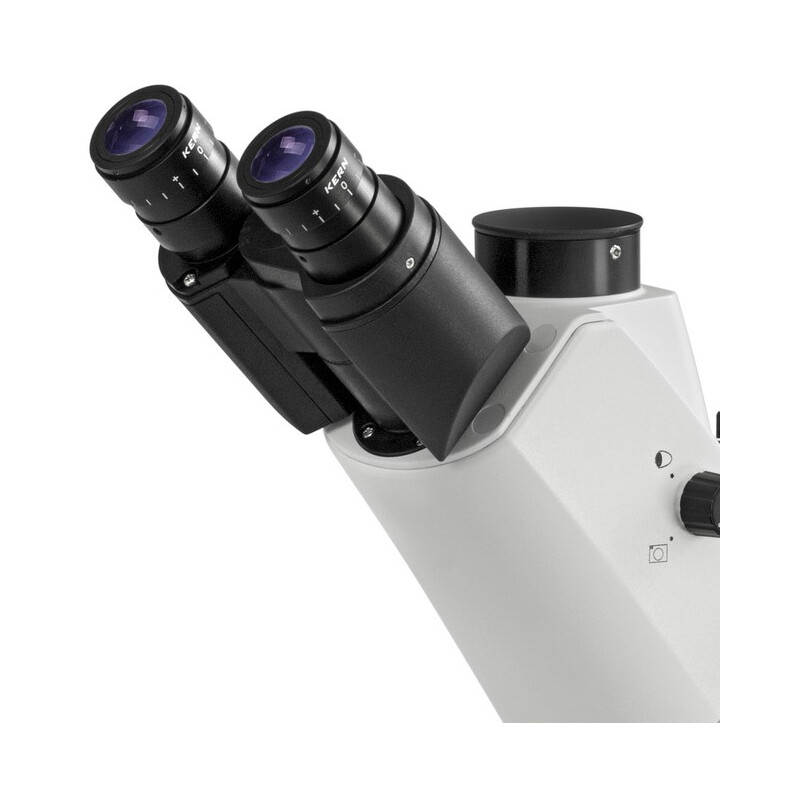 Kern Microscopio invertido OCM 168, FL, PH, trino, Abbe-N.A. 0,3 Condensador fijo, 10x-40x, 5W LED, Al/Dl