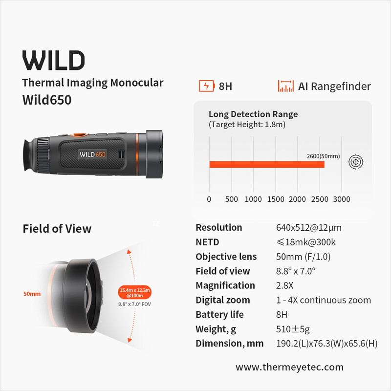 ThermTec Cámara térmica Wild 650