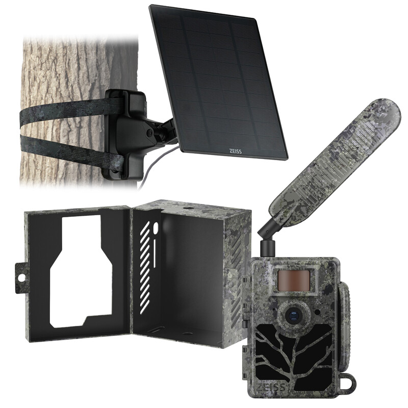 ZEISS Cámara de caza Set Secacam 5 & carcasa metálica & panel solar