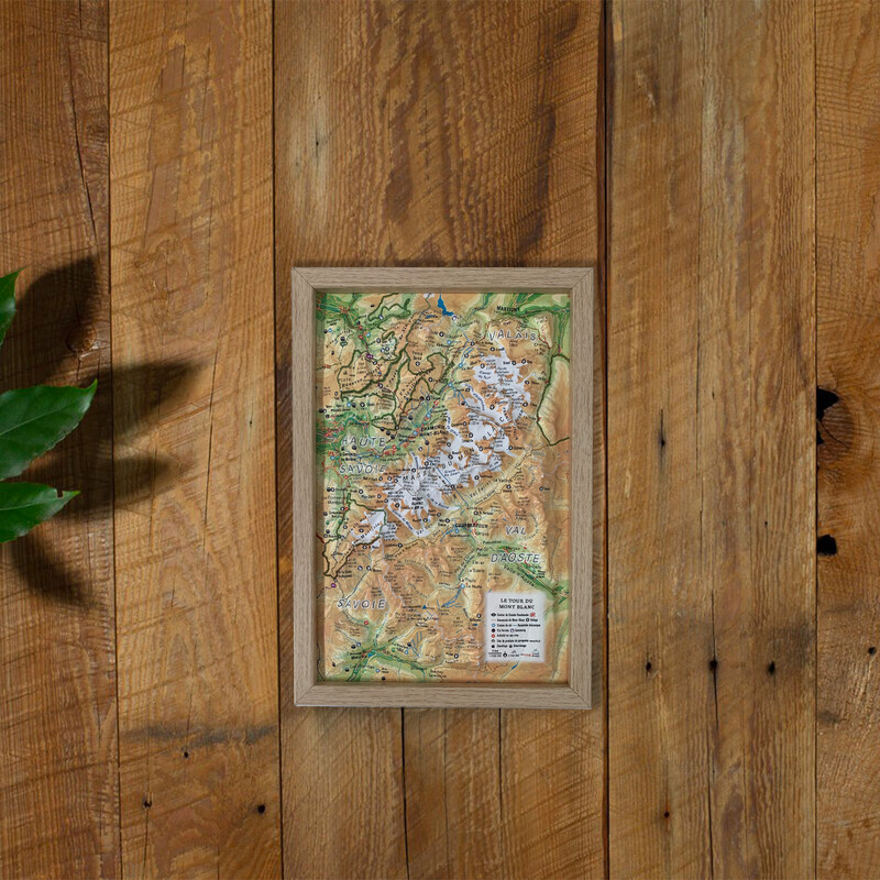 3Dmap Mapa regional Le tour du Mont Blanc (19,5 cm x 29,5 cm)