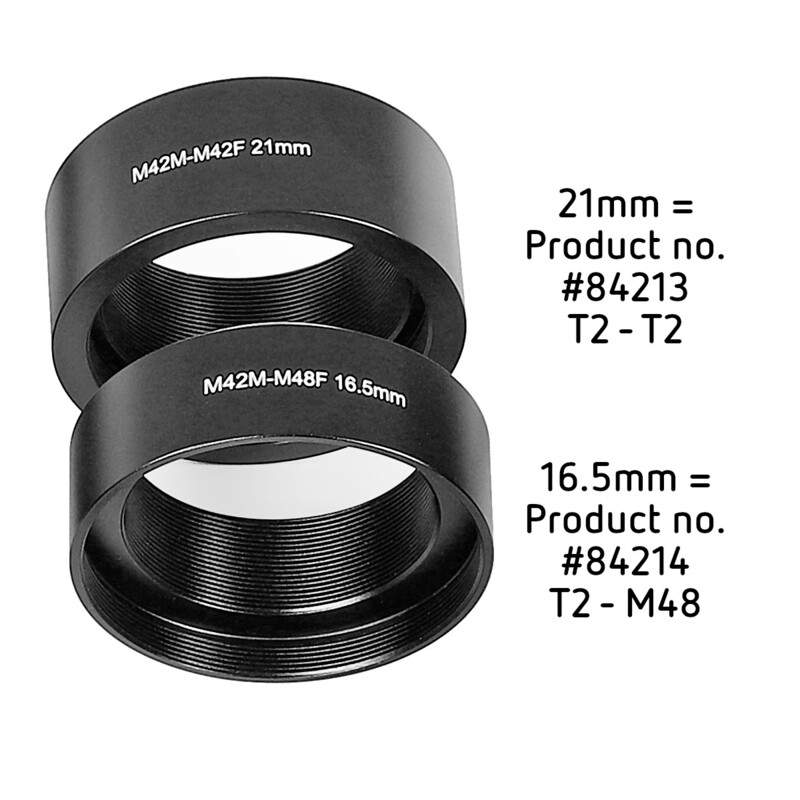 Omegon Alargador T2 y casquillo de 2'' 21 mm