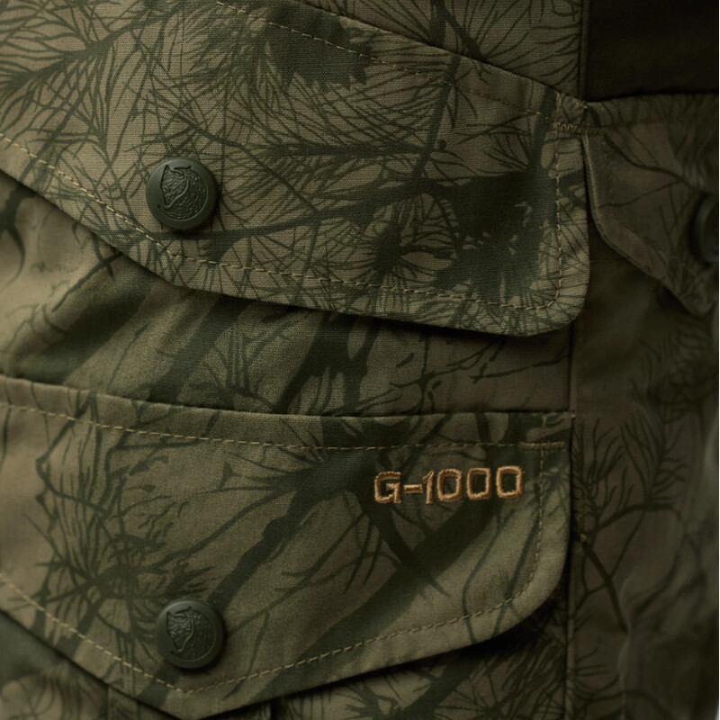 Fjällräven Pantalón de caza Barents Pro M, 626-662 Camo verde-Bosque profundo, 50