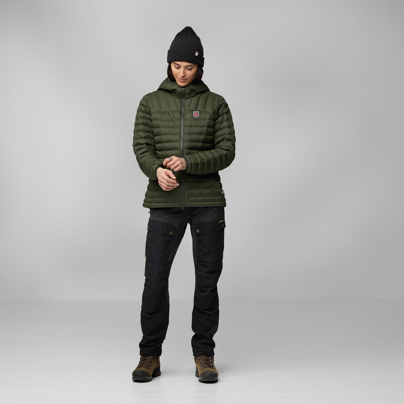 Fjällräven Sudadera con capucha Expedition Lätt W, 662 Deep Forest, L