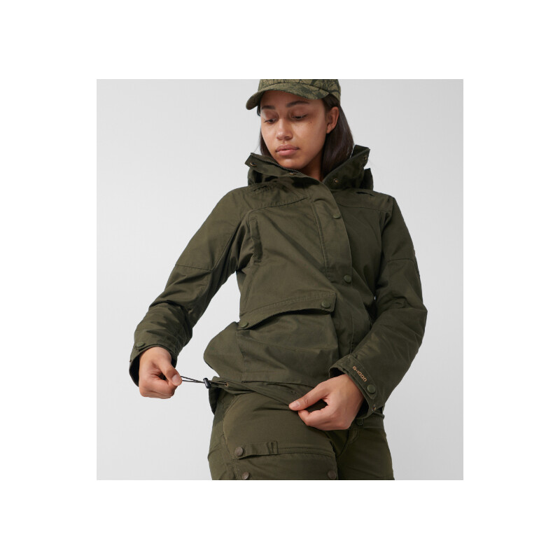 Fjällräven Chaqueta Forest Hybrid W, 633 Dark Olive, XL