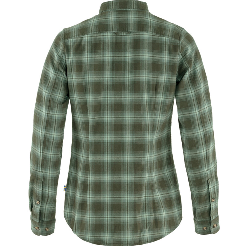 Fjällräven Camisa de franela Övik W, 662-614 Deep Forest-Patina Green, M
