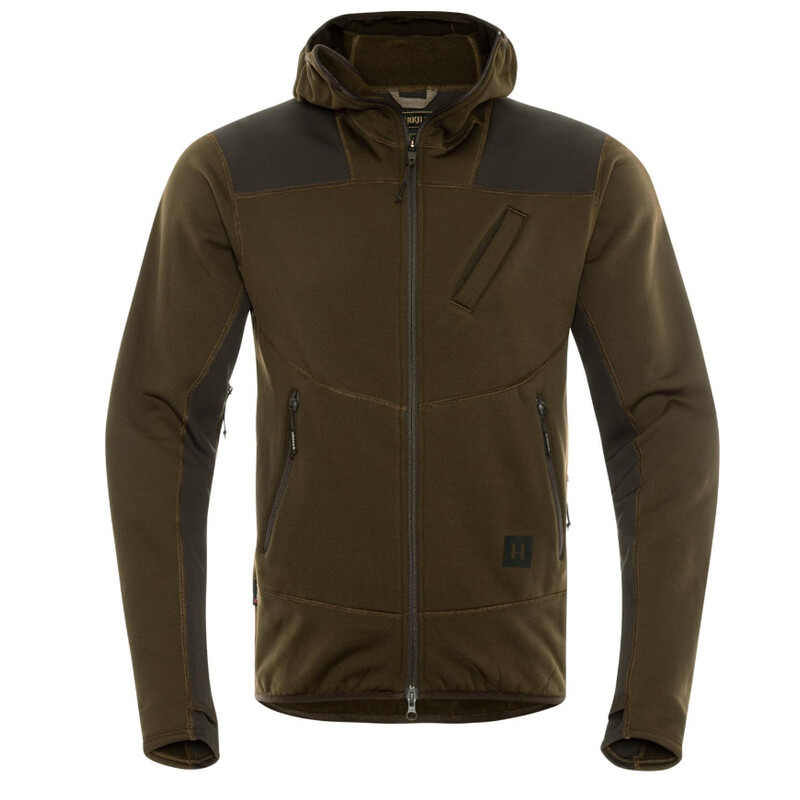 Härkila Sudadera con capucha de forro polar Deer Stalker, verde sauce/marrón sombra talla XL
