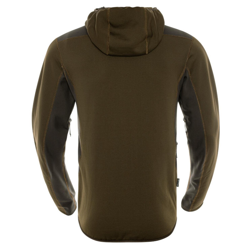 Härkila Sudadera con capucha de forro polar Deer Stalker, verde sauce/marrón sombra talla XL
