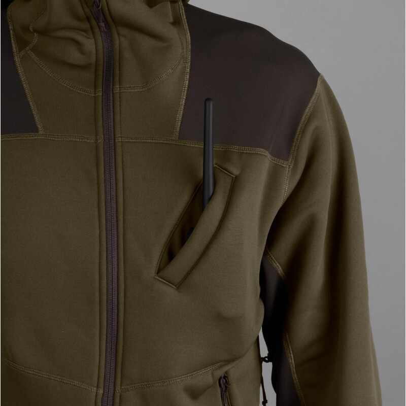Härkila Sudadera con capucha de forro polar Deer Stalker, verde sauce/marrón sombra talla XL