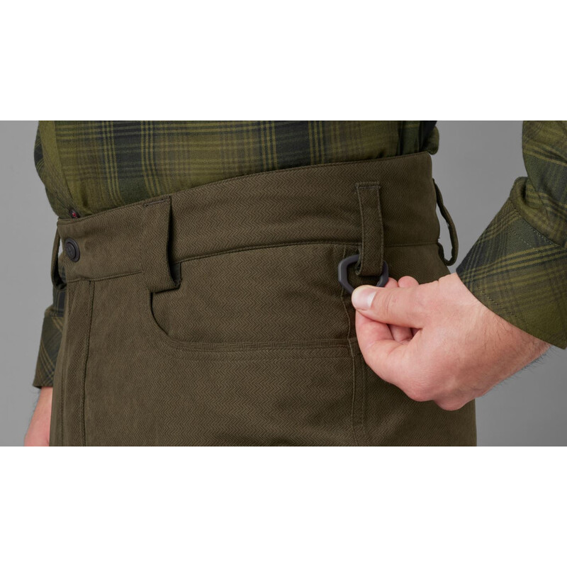 Härkila Pantalones de cuero Driven Hunt HWS, verde sauce/marrón sombra, talla 54