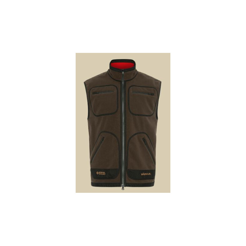 Härkila Chaleco de forro polar Kamko, marrón/rojo, talla M