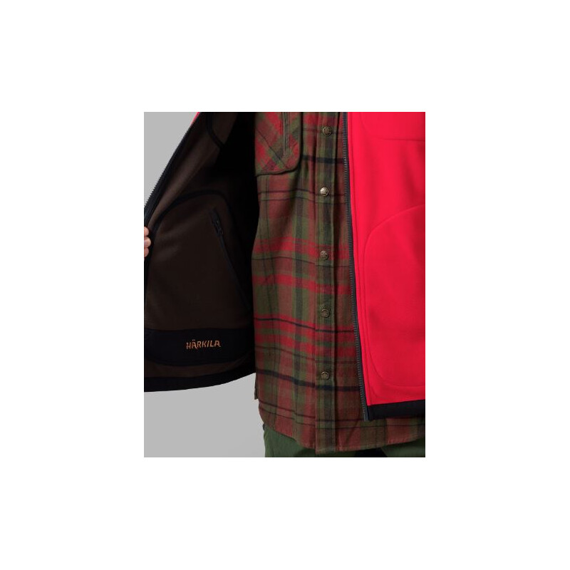 Härkila Chaleco de forro polar Kamko, marrón/rojo, talla L