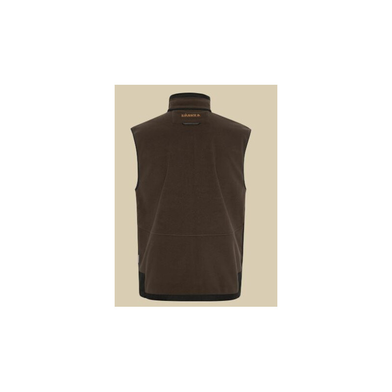 Härkila Chaleco de forro polar Kamko, marrón/rojo, talla M