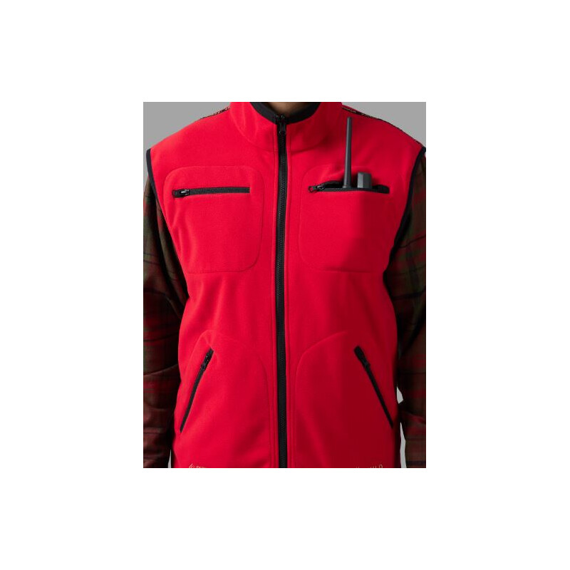 Härkila Chaleco de forro polar Kamko, marrón/rojo, talla M