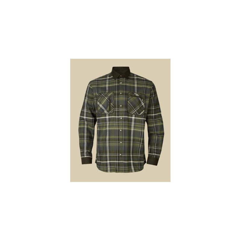 Härkila Camisa Pajala, cuadros oliva, talla XL